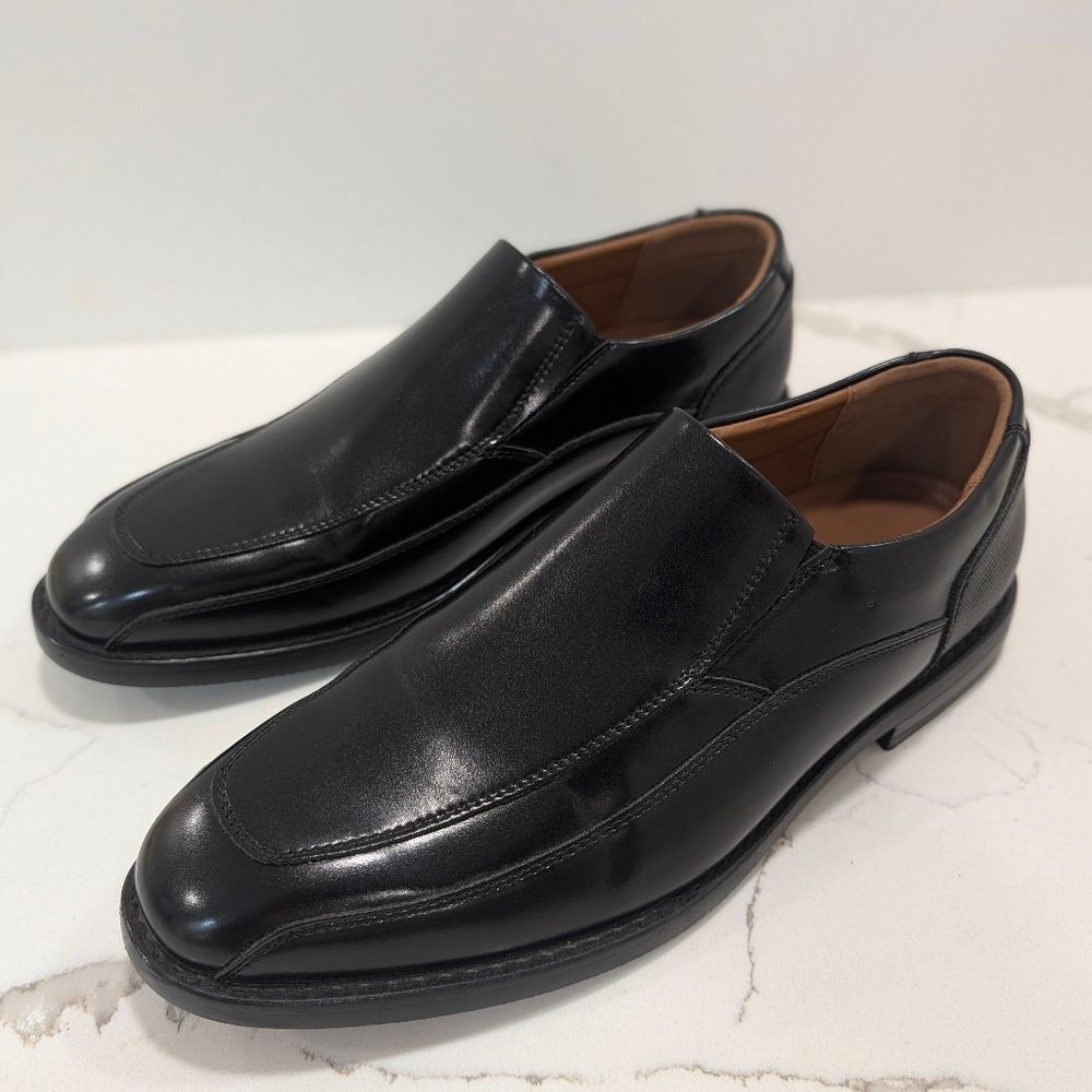New Nine West Black Slip-on Dress Formal Shiny Shoes loafers Men's Size 10 Comfy